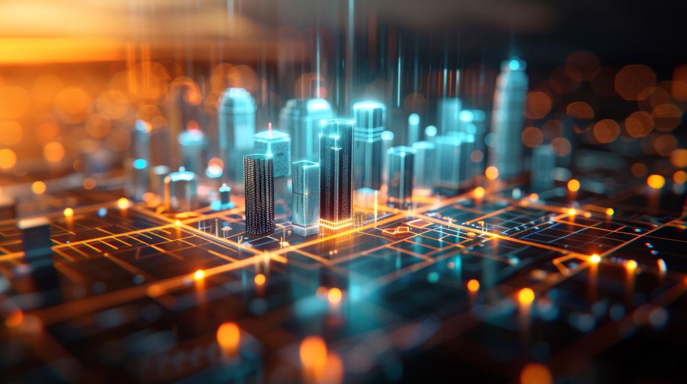 Digital cityscape.